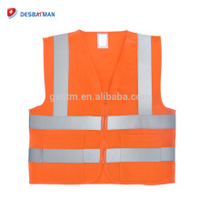 Chalecos de seguridad reflexivos de la construcción al por mayor para hombre de la alta calidad hola uniformes anaranjados del Workwear con bolsillos